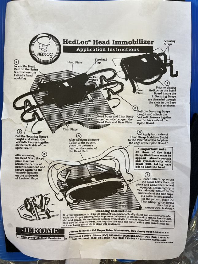 HEDLOC HEAD IMMOBILIZER (C-COLLAR) - USA Supply