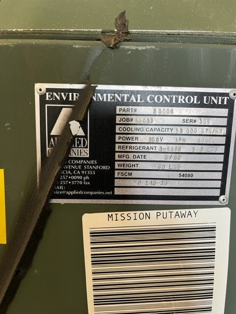 Applied Companies 50006 Environmental Control Units 35K BTU 3 TON A/C - USA Supply