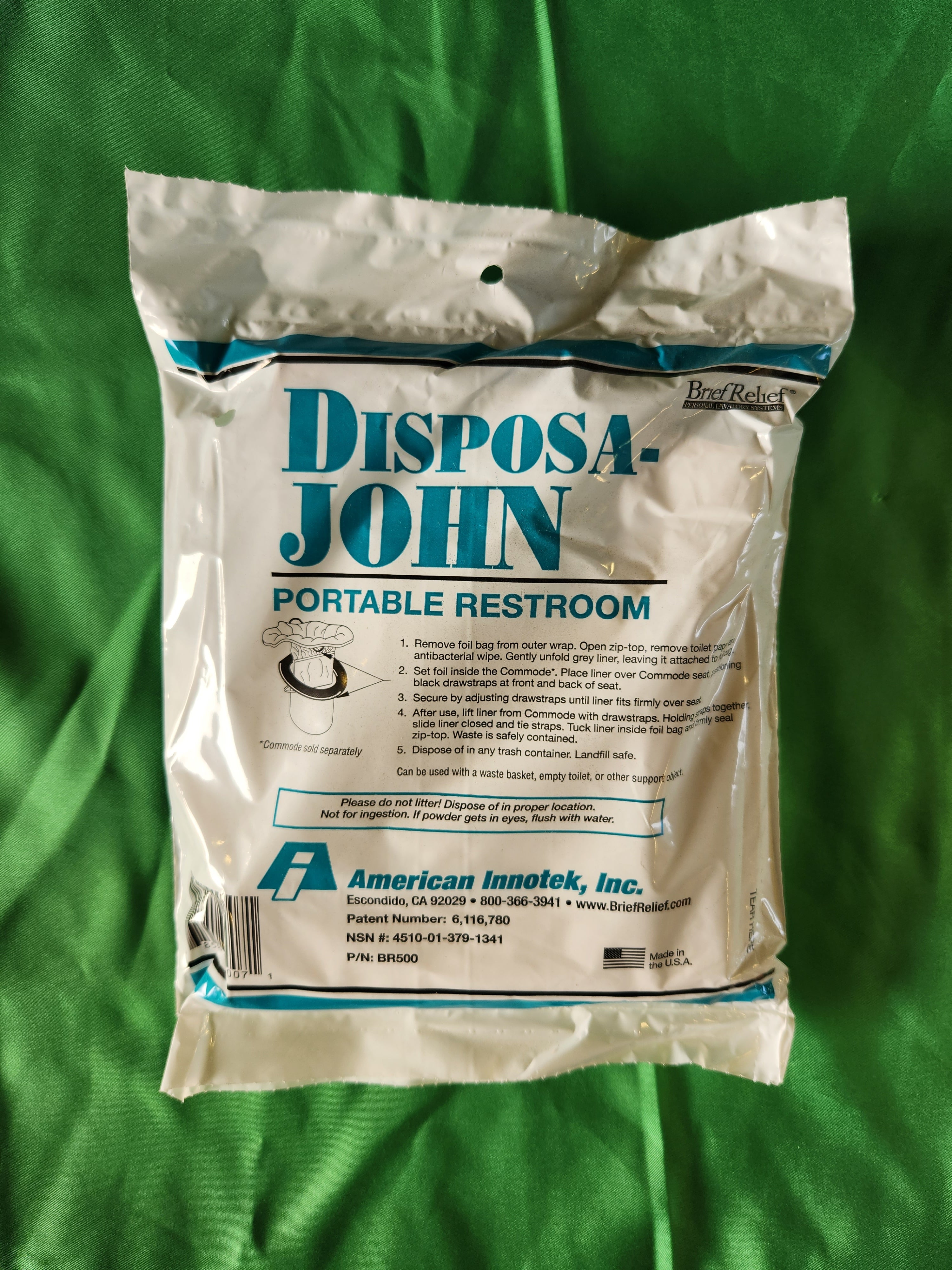 Brief Relief Disposa-John Portable Restroom, BR500 - part 68581600007 - USA Supply (1 of 2)