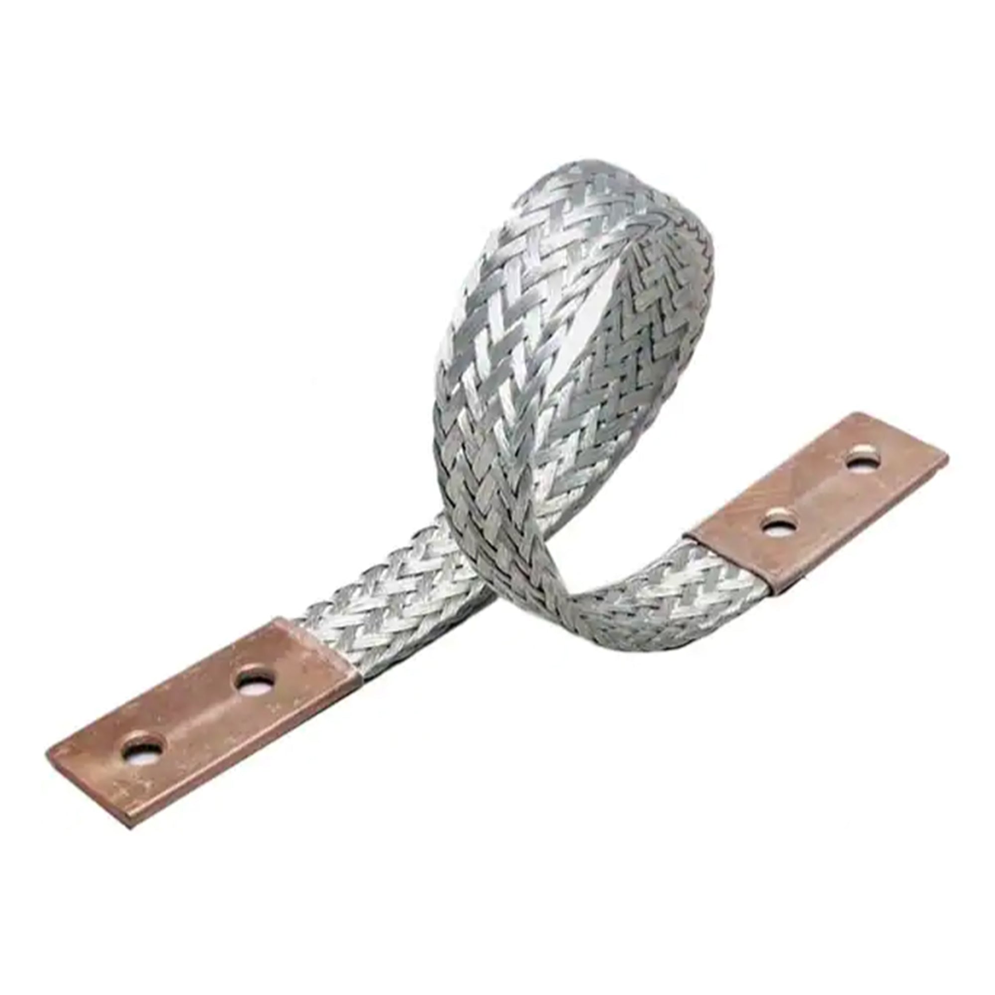 Burndy BG12N 12 in. Flexible Copper Braid Ground Strap With 0.56" Holes - USA Supply