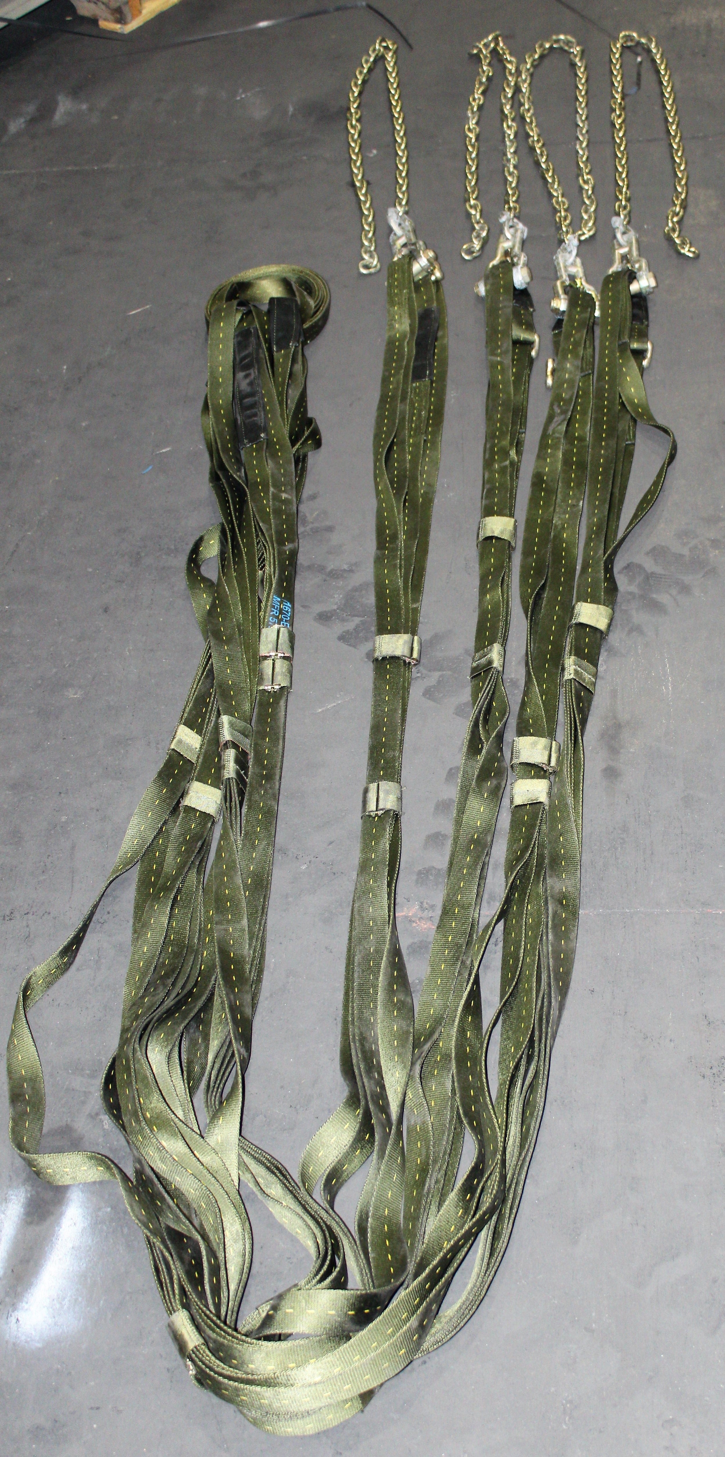 Aerial Cargo Sling for Helicopters, 4-leg, 4-ply with adjustable bottom chains NSN 1670-00-902-3080 - USA Supply