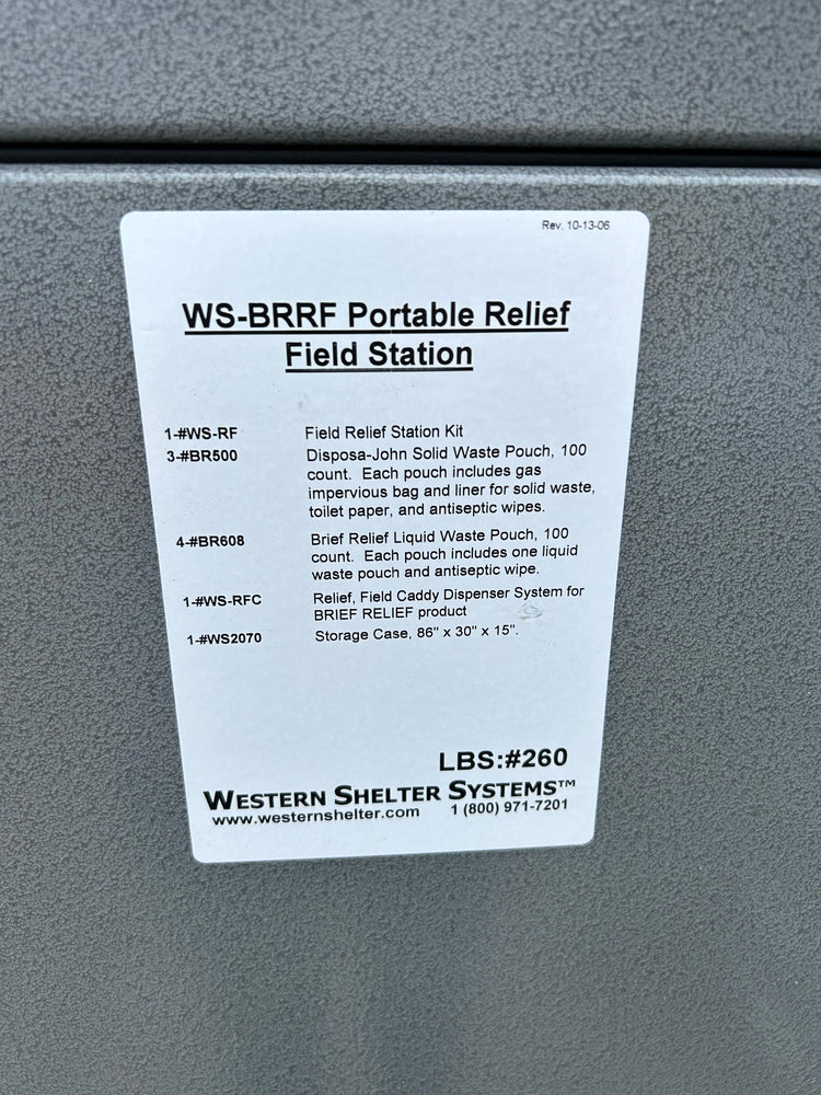 
                  
                    WS-BRRF Portable Relief Field Station - Unused (needs location)
                  
                