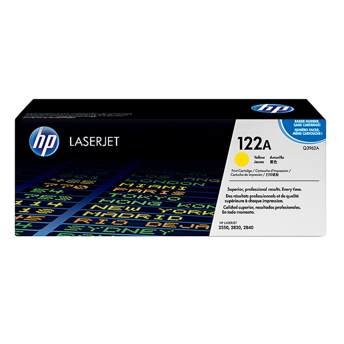 HP 122A, Yellow Original Toner Cartridge Q3962A LaserJet 2550 2820 - USA Supply