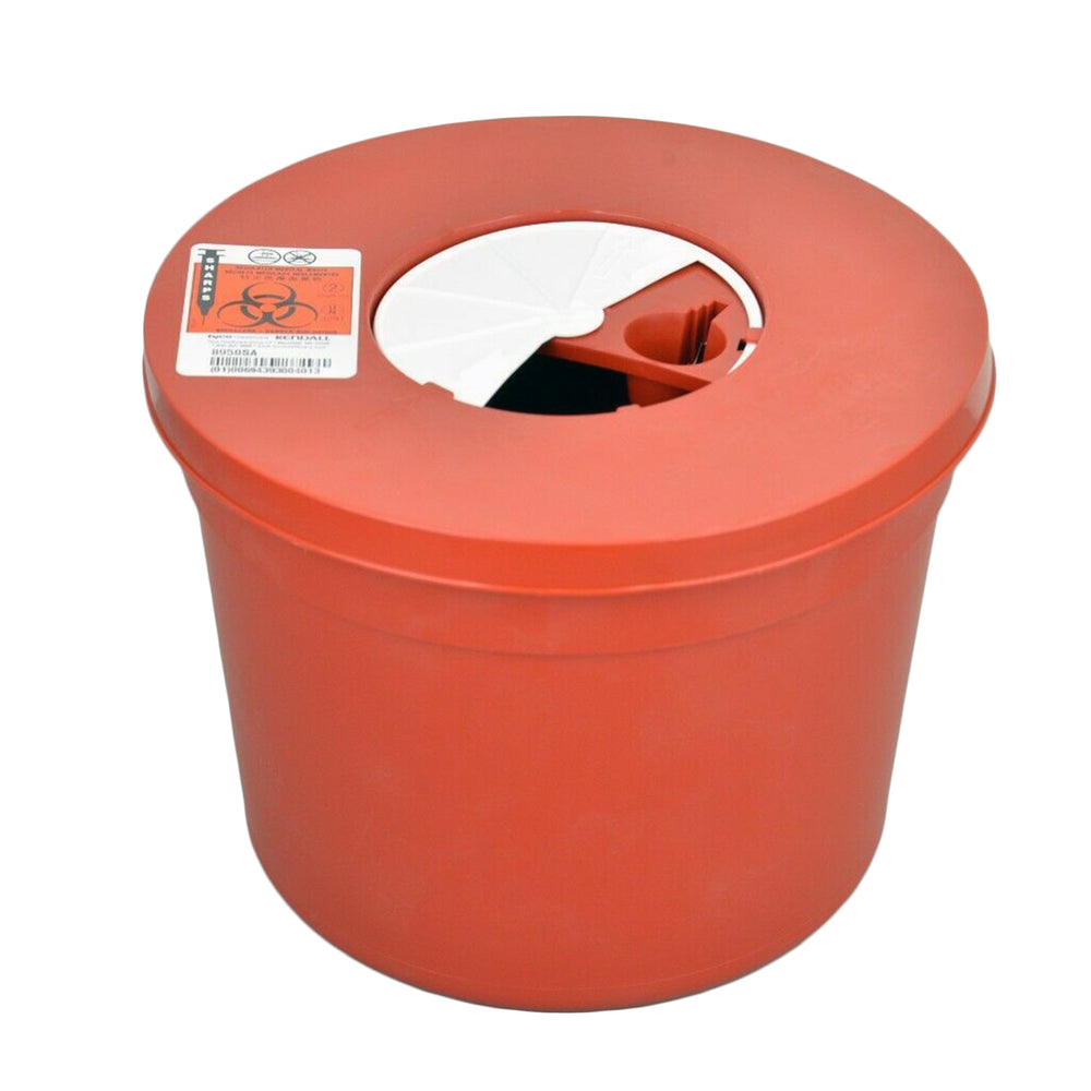 Kendall 8950SA Sharps Container with Lid 5 Quart Red - 40 Units - USA Supply