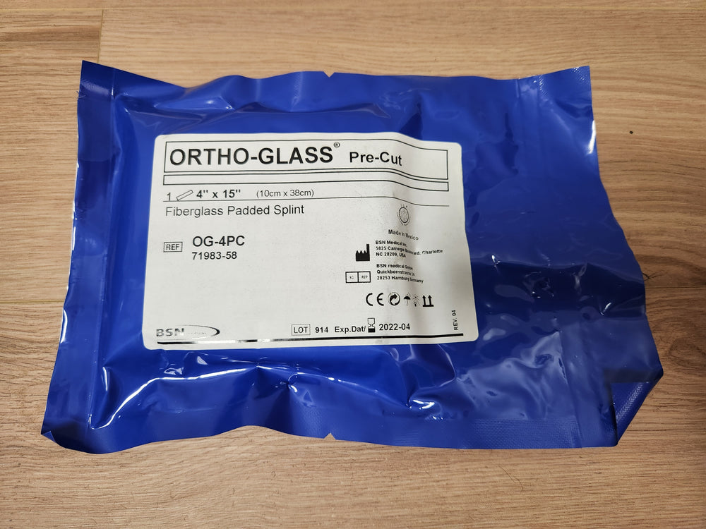 ORTHO-GLASS® Pre-Cut Fiberglass Padded Splint 4x15 Inch - New/Open Box