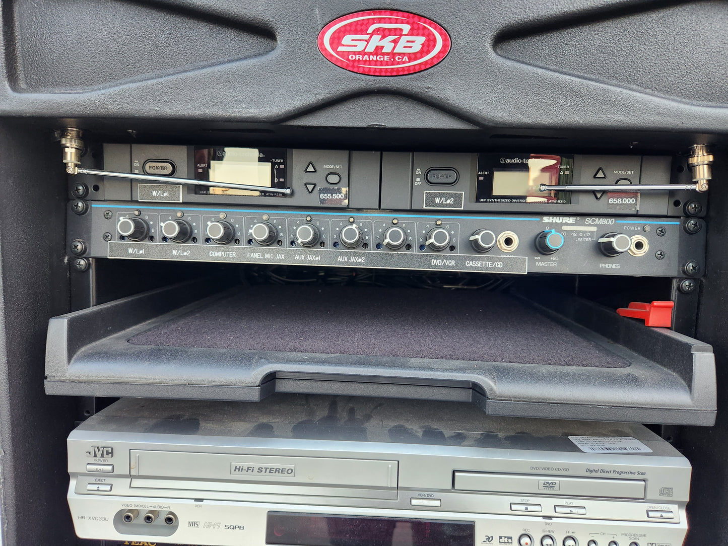 
                  
                    Shure SCM 800 and QSC ISA 280 with Rack Mount
                  
                