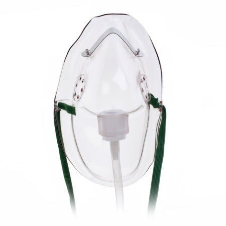 Oxygen Mask Hudson Elongated Style Adult One Size Fits Most Adjustable Head Strap / Nose Clip - USA Supply