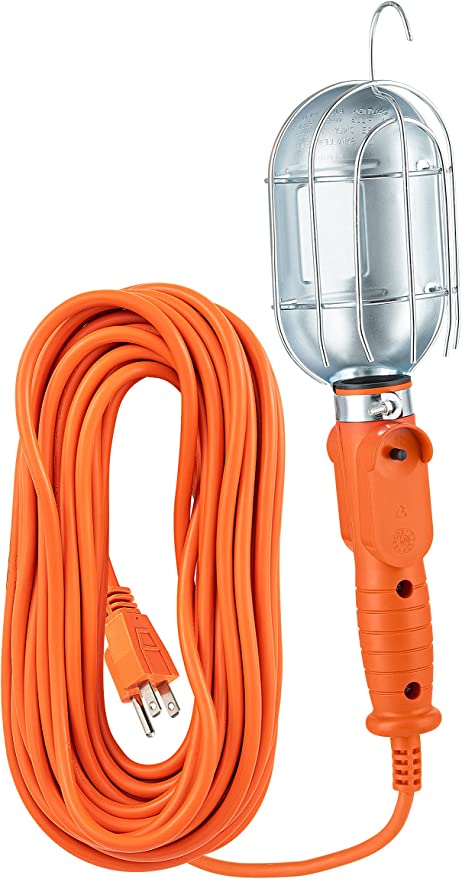 Work light with metal guard 50 Feet cord On/Off Switch, Portable Garage - Trouble Light - USA Supply