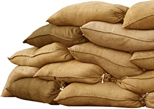 Burlap Sandbags - Size: 14-inch x 26-inch (50 lb Capacity) 75 PER BUNDLE - USA Supply