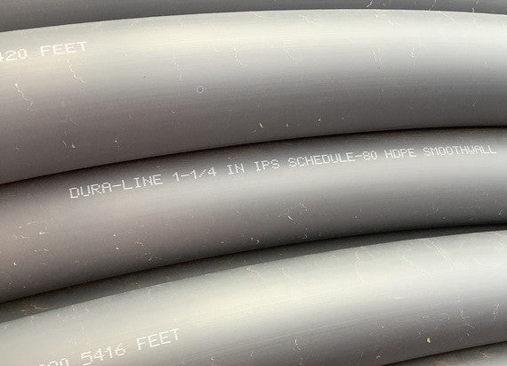 
                  
                    Dura-Line 1-1/4" IPS Schedule 80 HDPE Smooth Wall Conduit - Gray
                  
                