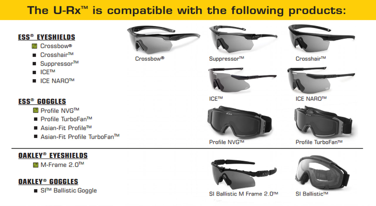 ESS URX 740-0444 Sunglass/Goggle Prescription Insert For Cross Series - USA Supply