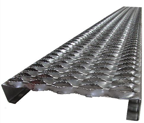 Anti-Slip Channel, Ice-Bridge 12'' wide x 120'' long, 12 Gauge, Galv Steel sticks (2" side wall) - USA Supply