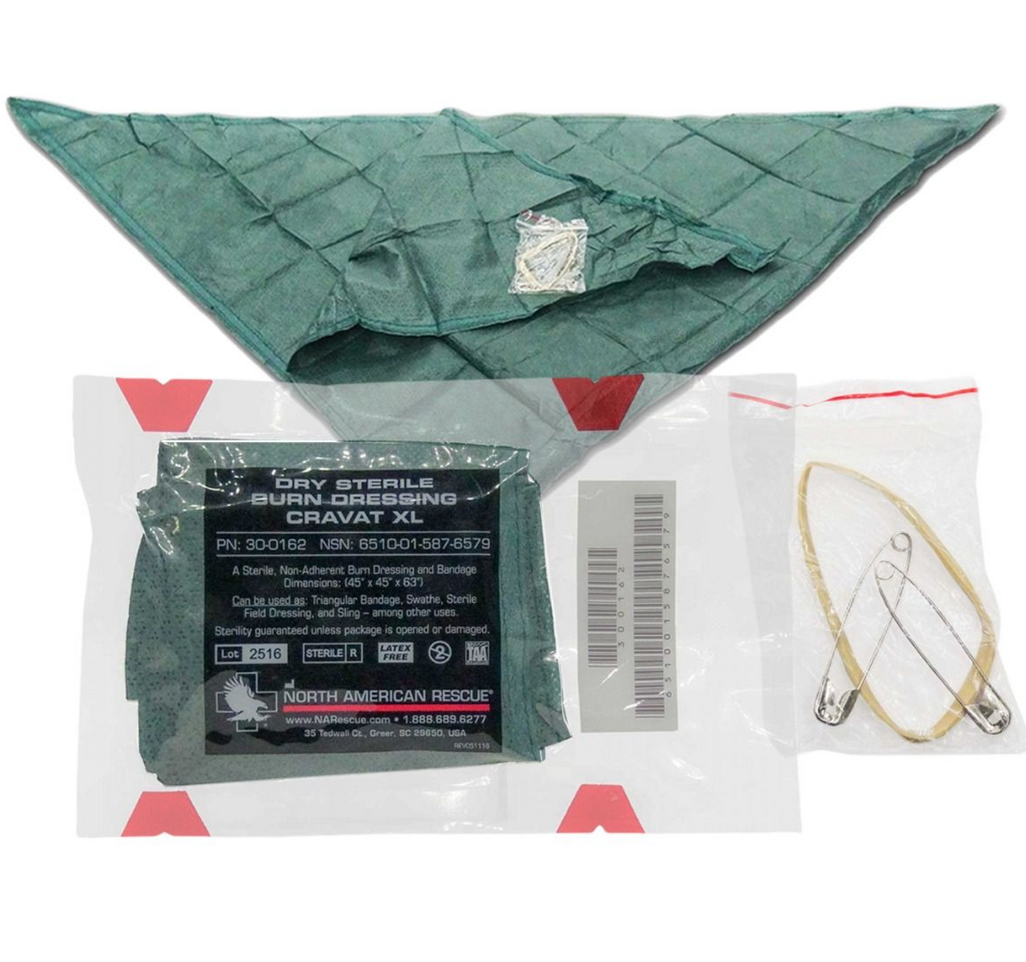 NAR Dry Sterile Burn Dressing Cravat XL, 6510015876579 - USA Supply