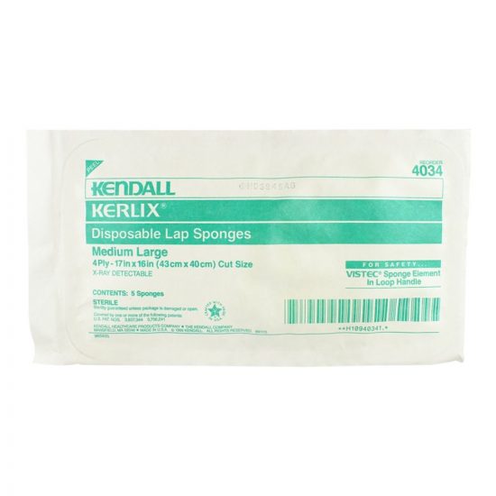 4034 Kerlix X-Ray Detectable Laparotomy Sponge 16x17 EXPIRED (BOX OF 5) - USA Supply